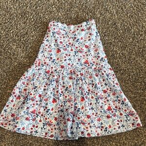 Ann Taylor Red and Blue Tiered A-line Knee-length Skirt for Casual Wear